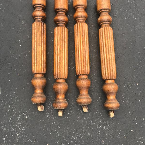 Photo of 4-Oak Dining Room Table Legs with hardware