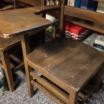Wood school desk 