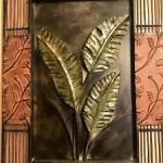 Palm Leaf Wall Decor - Metal & Bamboo Wood  
