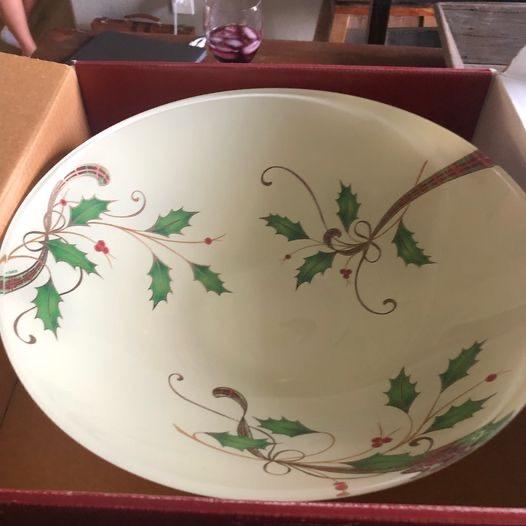 Photo of Lenox Decorative Holiday Nouveau Decoupage Large Bowl