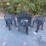 Children’s  Vintage Diminutive Rococo Metal Garden Chairs, Table & Bench