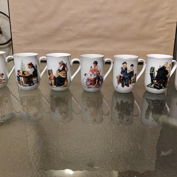 Photo of Set of 7 original Norman Rockwell print mugs