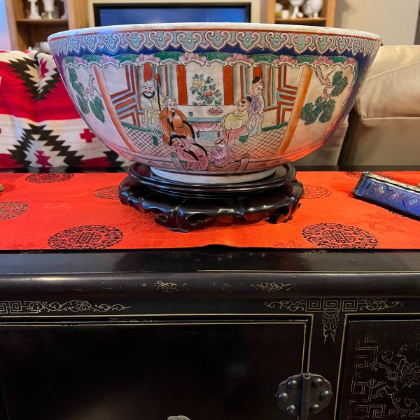 Photo of Vintage Large Asian Decorative Bowl