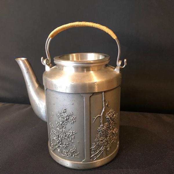 Photo of Royal Selangor Four Seasons Collection  Pewter Teapot w/ Bamboo Wrapped Handle