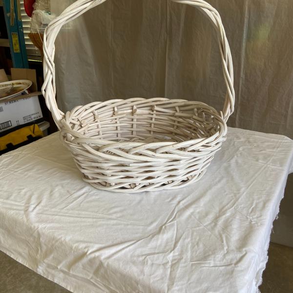 Photo of Large White Wicker Basket