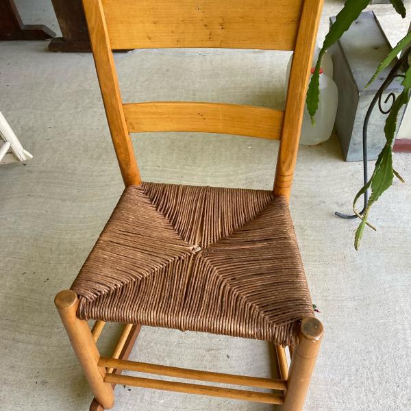 Photo of Rocking chair with rush seat. Cash only…pick up only
