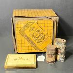 LOT 62: Lorillard's Stripped Smoking Tin Lunch Pail, Chesterfield Tin, Vintage N