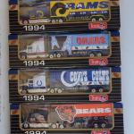 lot 180G: 6 Collectable 1994 NFL Licensed Toy Trucks