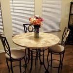 STONE TABLE with 3 SWIVEL CHAIRS 