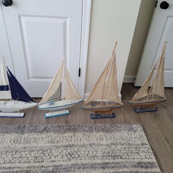 Photo of Four handmade sail boats