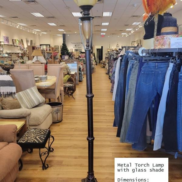 Photo of Metal Torch Lamp with glass shade