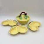 BELMAR ~ California Pottery ~ Lidded Bowl & Three (3) Divided Dishes ~ *Read Det