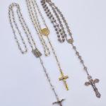 Trio (3) ~ Beaded Rosary Necklaces ~ *One Is Sterling*