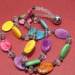 Rainbow Beaded Necklace, Magnet Clasp