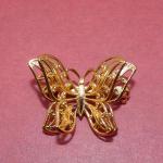 Pretty Gold Tone Butterfly Pin