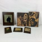 5517 Vintage Andrew Wyeth Prints on Board w/ Old Wood Burning Art