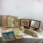 5513 Lot of Vintage Advertising Papers, Magazines, Post cards and more