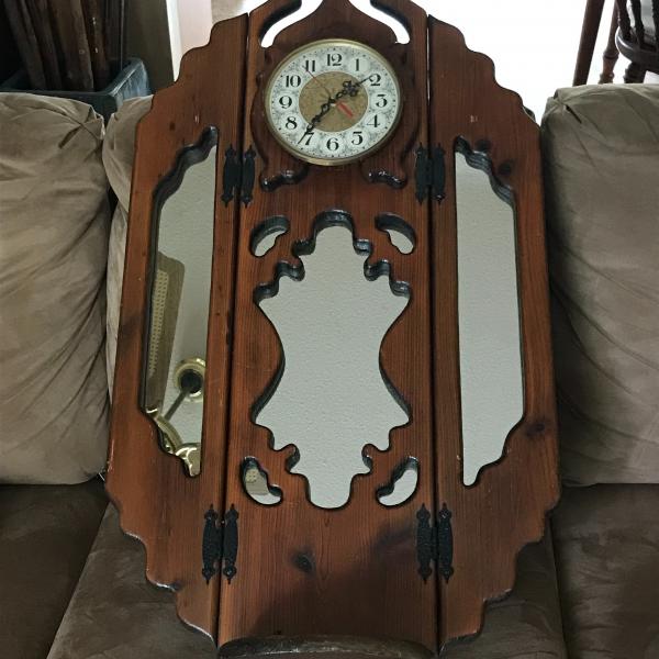 Photo of Large Handcrafted Wooden Scrollwork Wall Clock