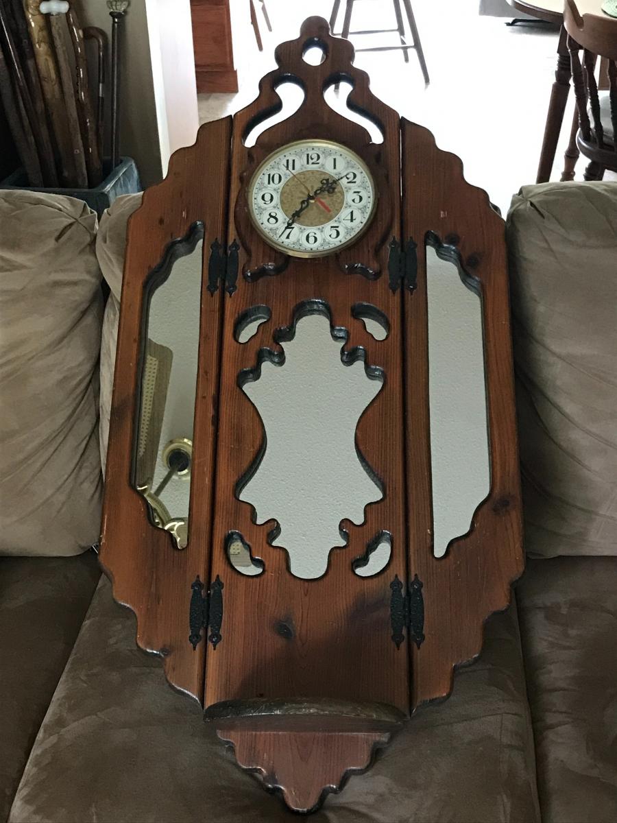 Photo 1 of Large Handcrafted Wooden Scrollwork Wall Clock