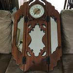 Large Handcrafted Wooden Scrollwork Wall Clock