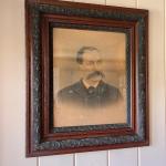 Large Antique Victorian Portrait with Carved Wood Frame