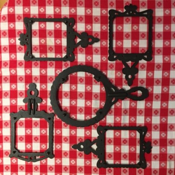 Photo of 5 Black Cast Iron Trivet Frames No Tiles - for Crafting Project