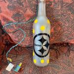 Steelers Painted Glass Light Up Bottle