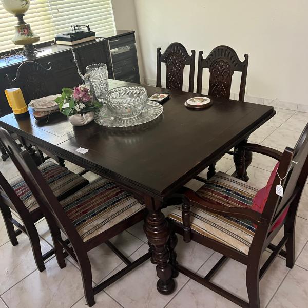 Photo of Dining Table with 6 Chairs Expandable