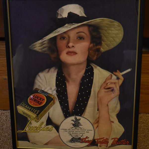 Photo of 1935 Copyright Lucky Strike Cigarette Framed Art