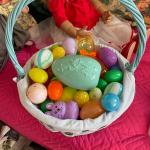 Easter Basket, Material Lining with Eggs
