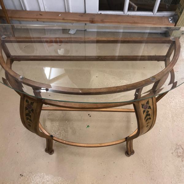 Photo of Demilune Table and Matching Mirror
