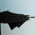 Victorian Black Silk Umbrella Parasol Gold Filled Mother Of Pearl Handle