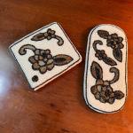 Lot of 2 Vintage Hand Beaded Wallet and Eyeglass Case