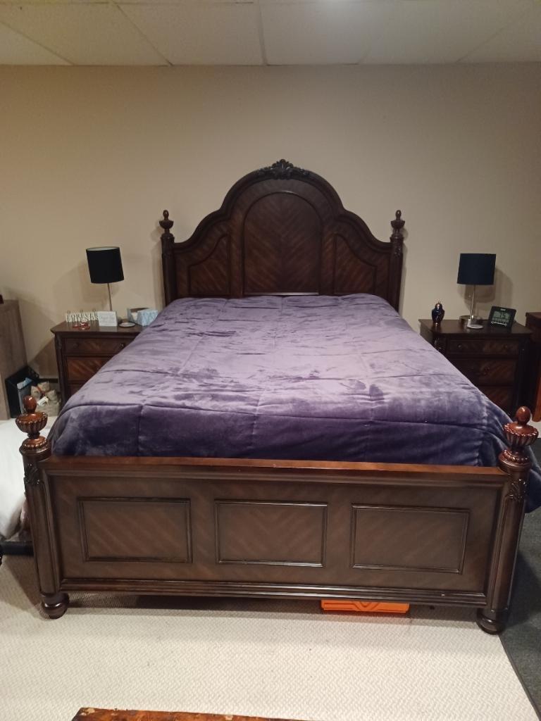 Photo 1 of 7 year old Queen  size box spring , mattress head board abd foot board 