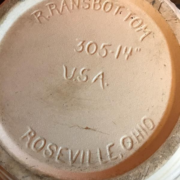 Photo of Roseville, Ohio pottery  14" crockery bowl 