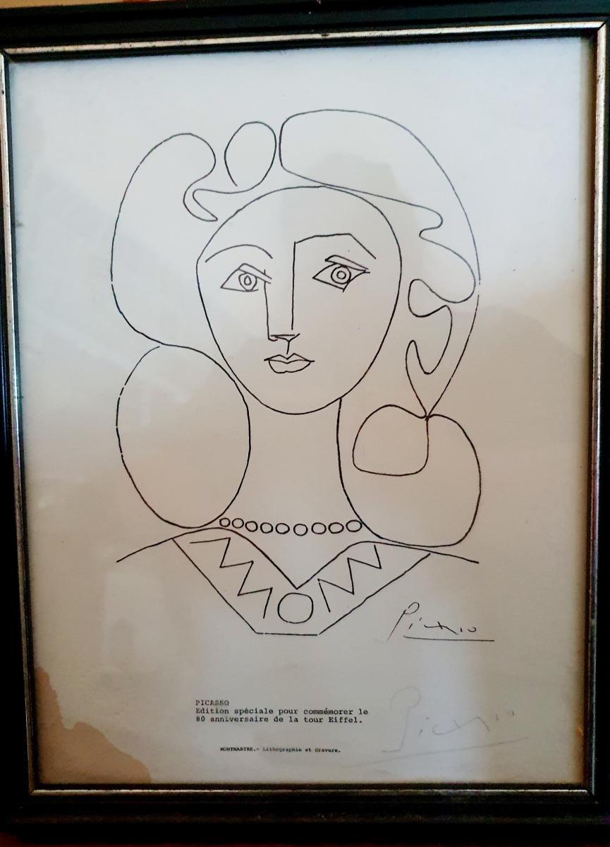 Photo 2 of PICASSO commemorative litho pencil signed