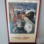 Framed Black and White Scotch Whisky Poster