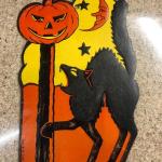 Vintage 1940's or 1950's  HE LUHRS BEISTLE Diecut Black Cat Paper Halloween