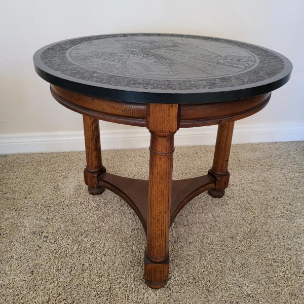 Photo of Etched Slate-Top Side Table