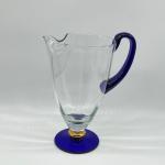 CRYSTAL CLEAR ~ Vintage Romanian Cobalt Blue Lipped Pitcher