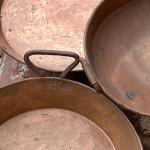 Three (3) ~ Handled Copper Pans