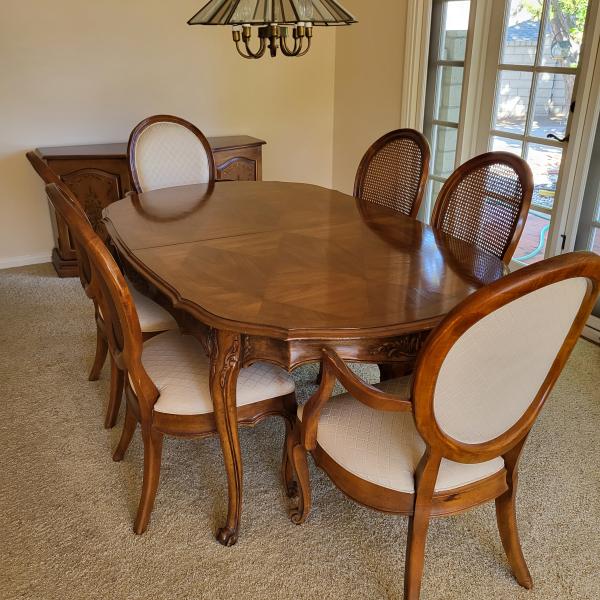 Photo of French Regence Style Dining Table and 6 Matching Chairs
