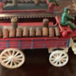 Vintage Cast Iron Wagon and Horses w/Wine Barrels