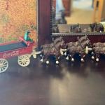 Vintage Coca Cola Cast Iron Wagon and Horses