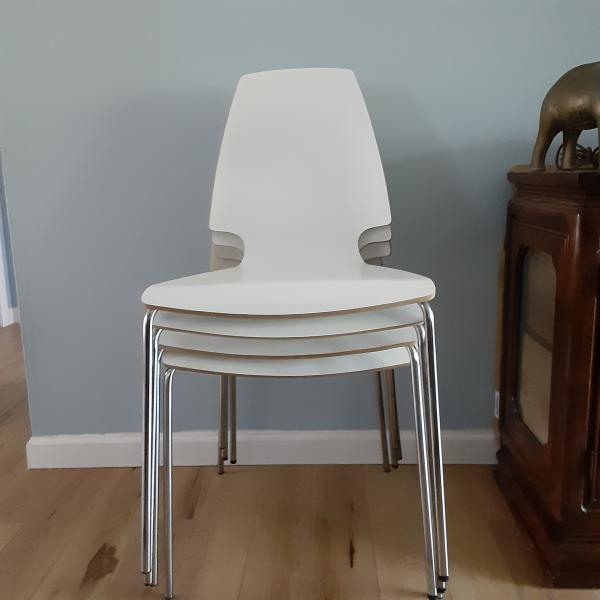 Photo of Set of 4 Stackable Chairs From Ikea- Vilma White 