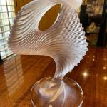 Lot 7:French Modernist "Trophee" Sculpture in Frosted Clear Crystal by Lalique