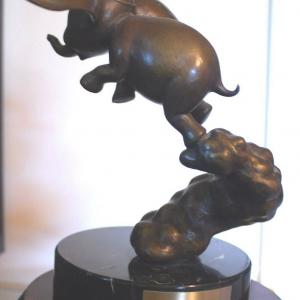 Photo of Rare Large Limited Edition Bronze Sculpture of Dumbo called “First Flight”