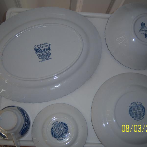 Photo of Vintage Staffordshire Liberty Blue China - setting for 6