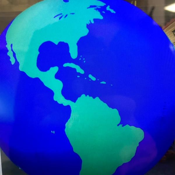 Photo of Handpainted 8 foot diameter inflatable Earth