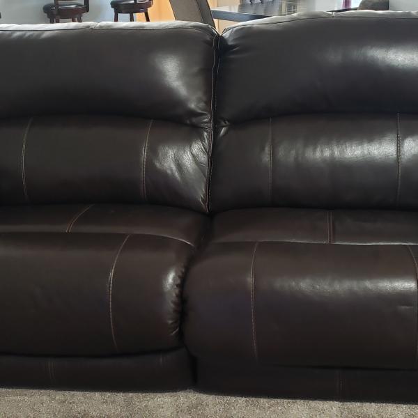 Photo of Beautiful REAL leather couch and loveseat Set - $1,999 